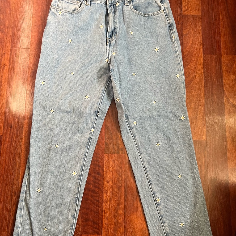 Light Blue Embroidered Women's Jeans